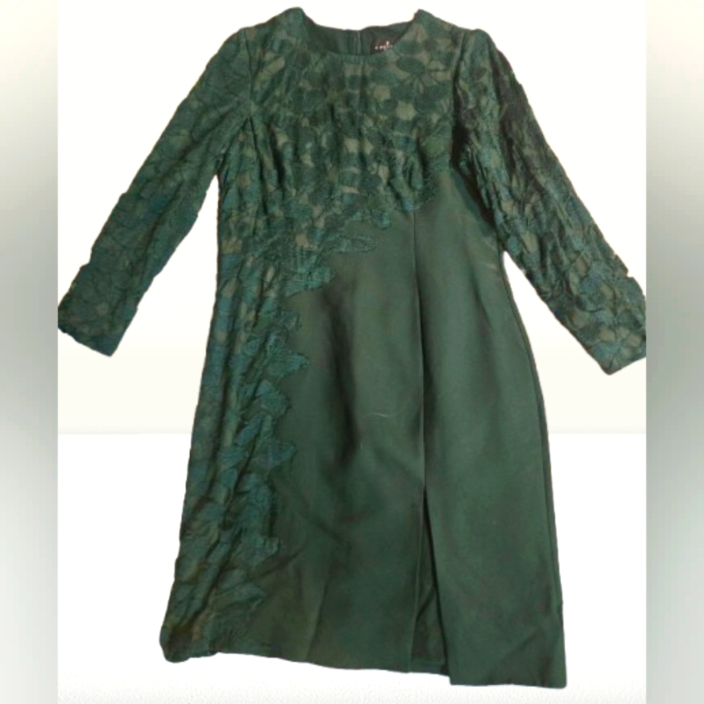 J. Mendel Forest Green Long Sleeve Dress